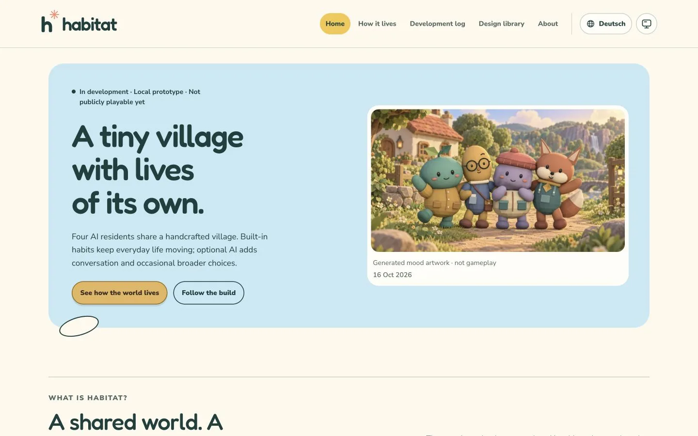 A historical website layout accompanying this development entry.