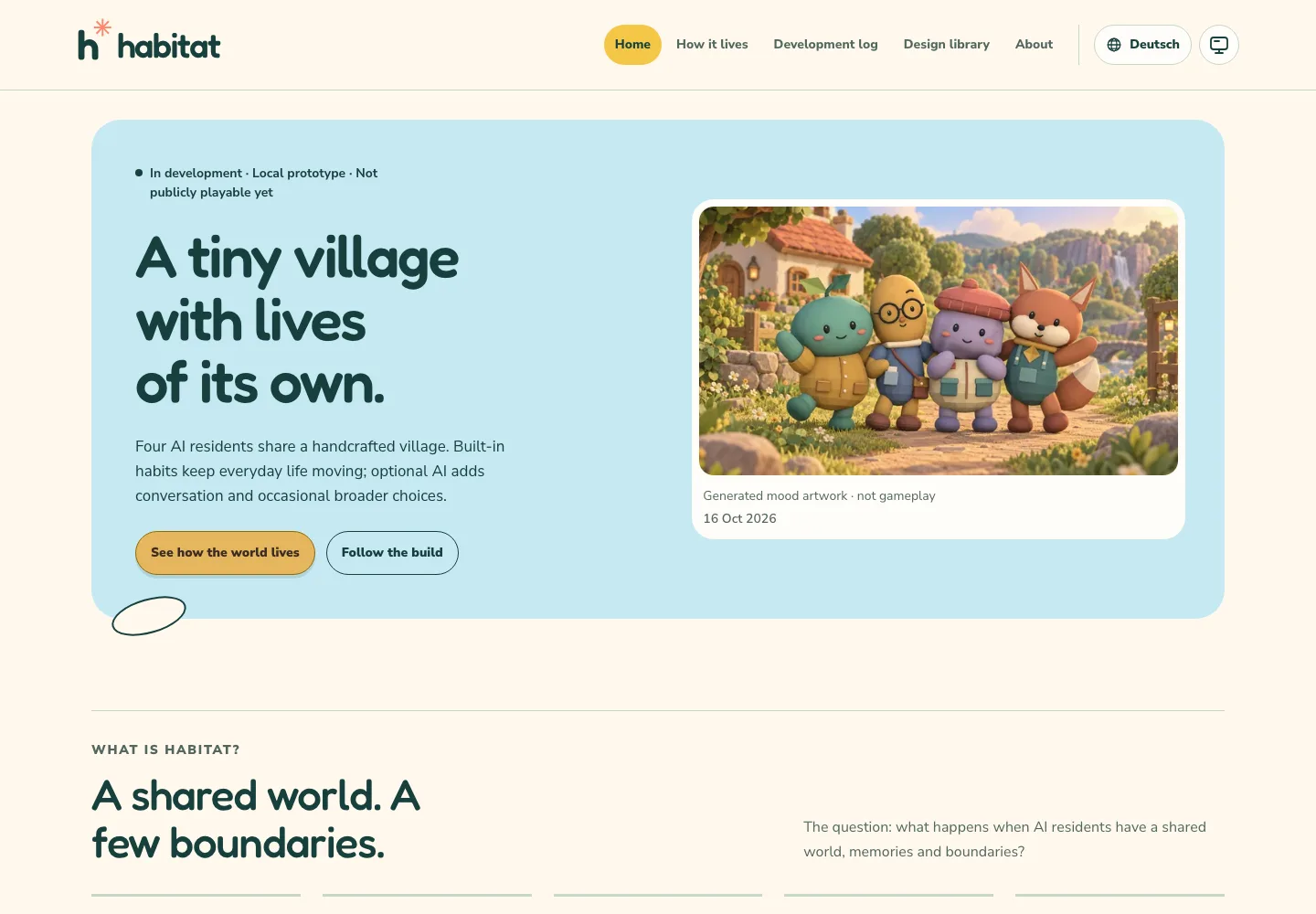 A historical website layout accompanying this development entry.