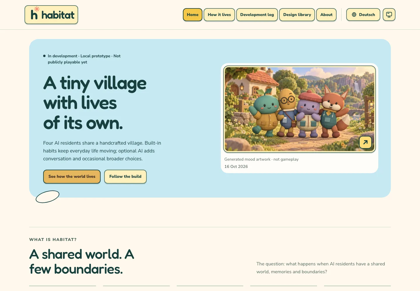 A historical website layout accompanying this development entry.