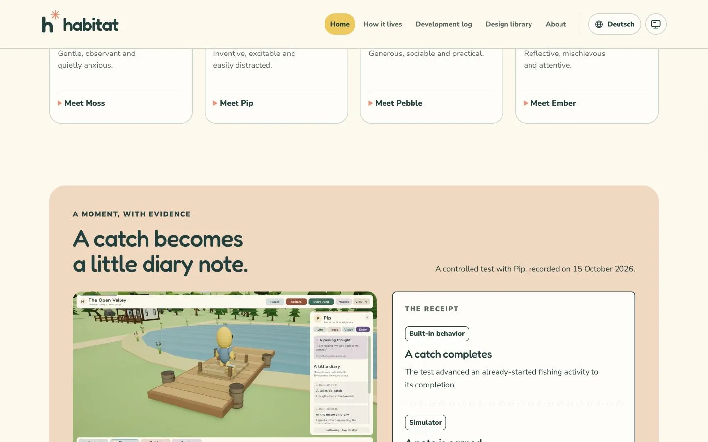A historical website layout accompanying this development entry.
