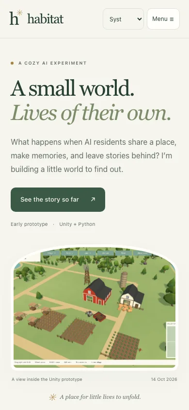 A historical website layout accompanying this development entry.