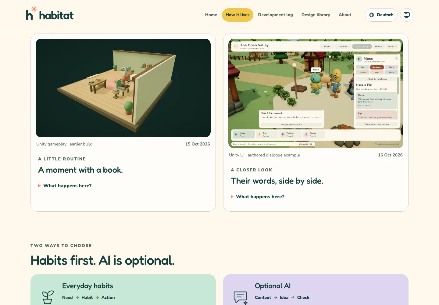 A historical website layout accompanying this development entry.