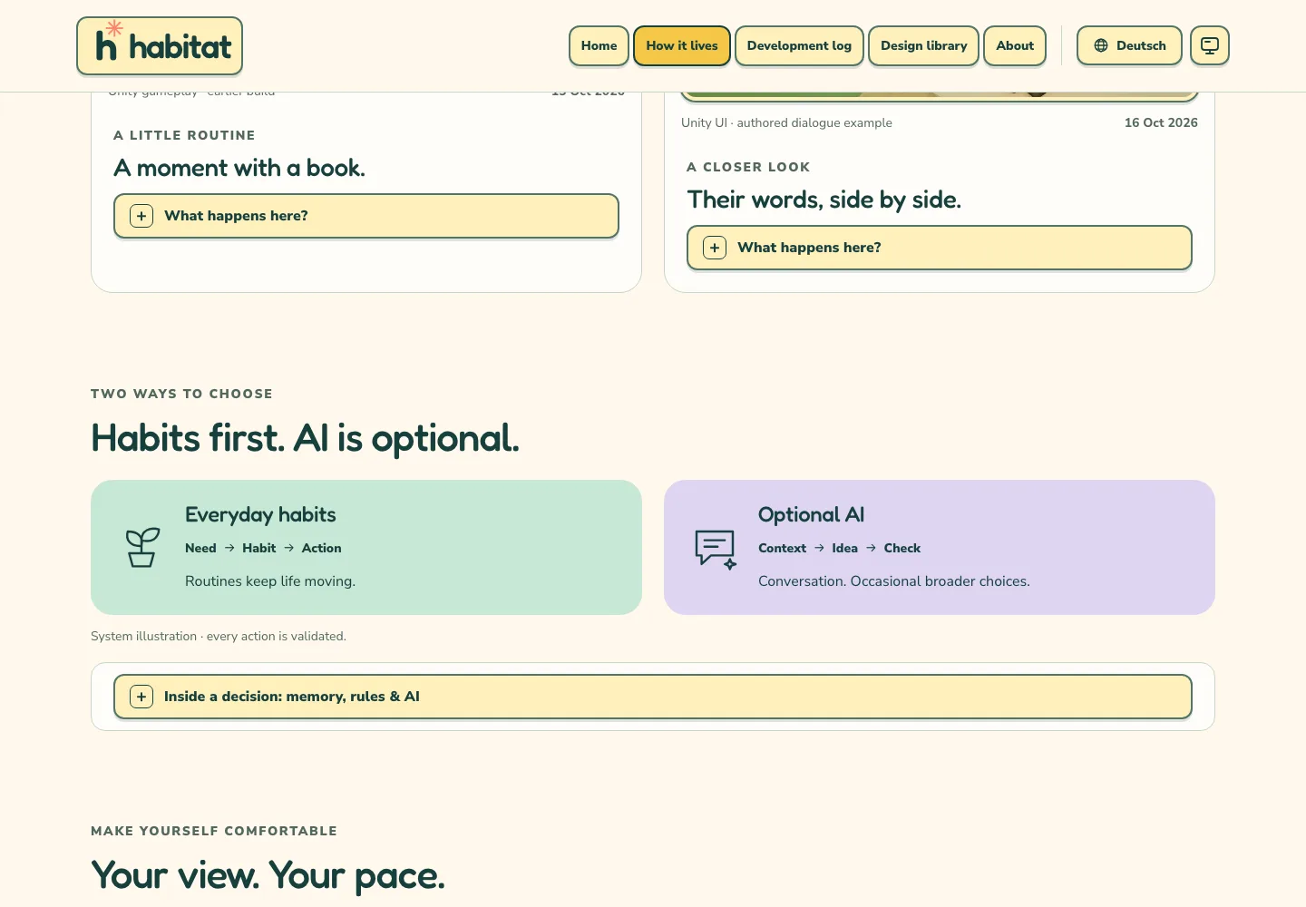 A historical website layout accompanying this development entry.